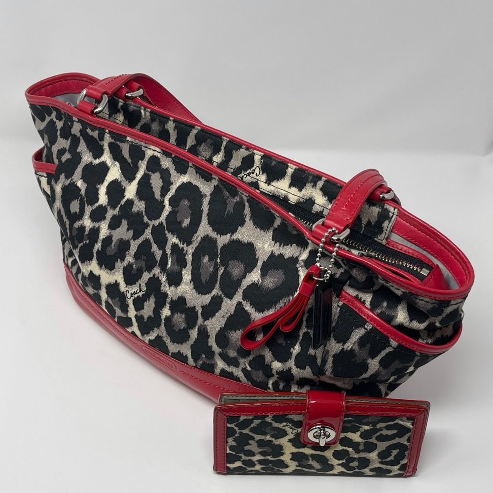 COACH, Satchel in Leopard Print